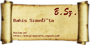 Bahis Szavéta névjegykártya